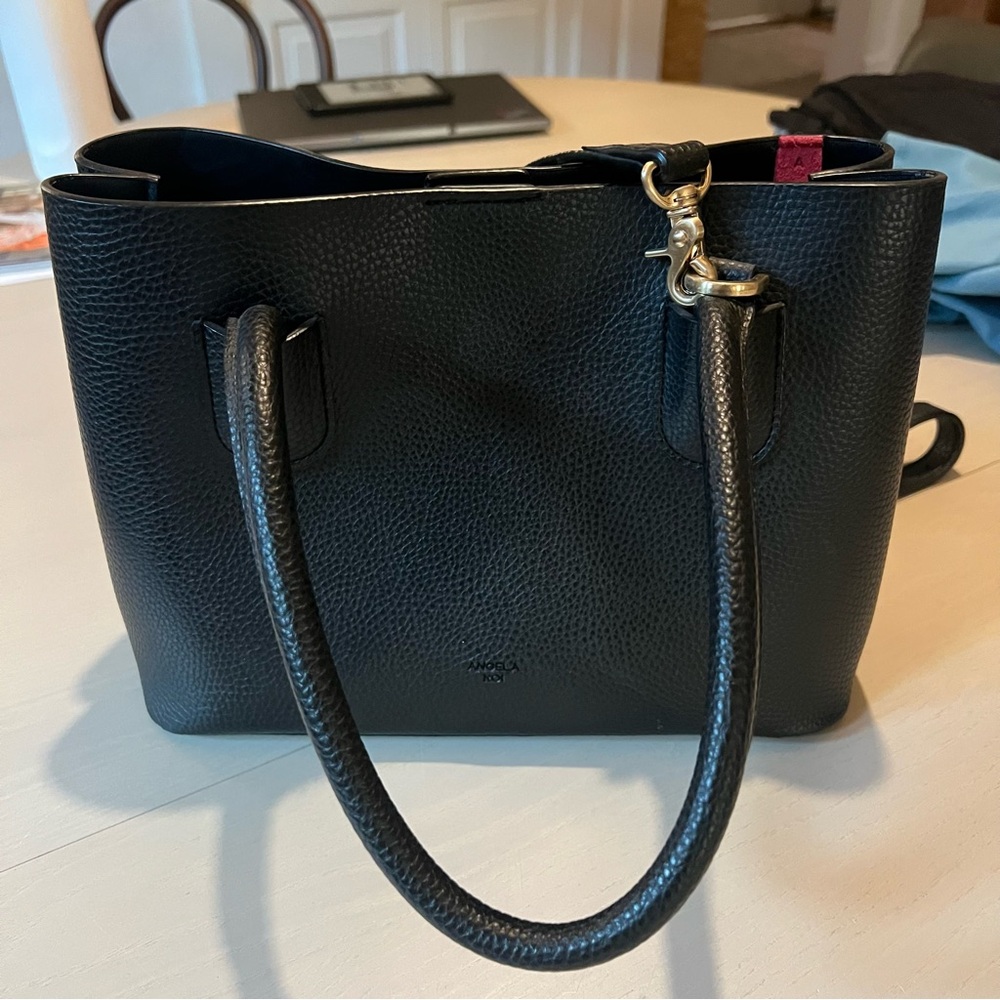 Angela Roi black leather purse